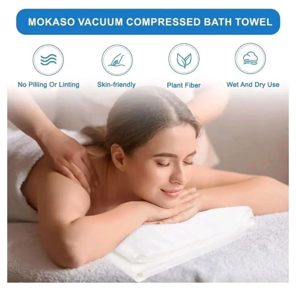 5 Pack Disposable Bath Towel Large Portable Bath Towels for Travel 55 x 27.5...